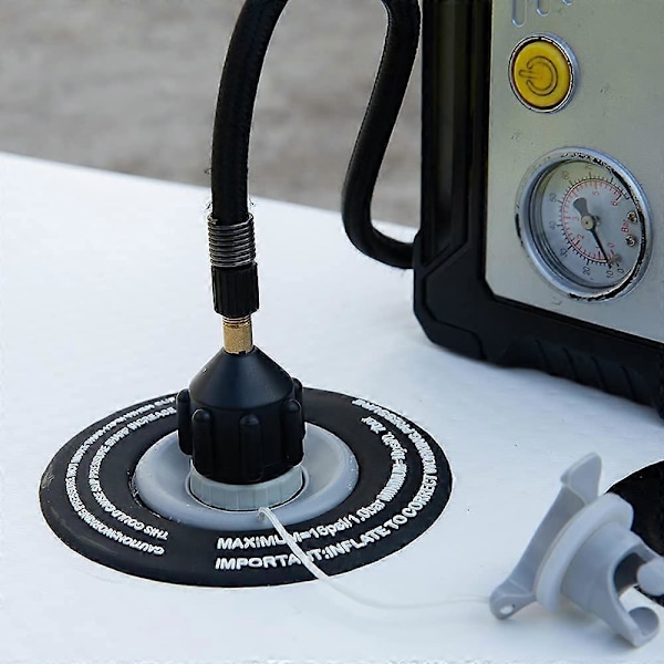 Kajak Adapter, Kajak Båd Luftpumpe Luftventil Inflationsadapter, Standard Ventil Adapter, Stand Up Paddle Board Nautisk Flåde SUP Pumpe Adapter Sort