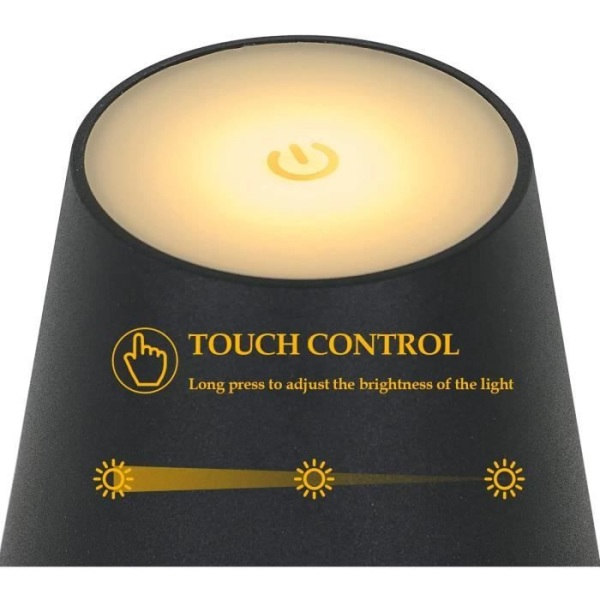 Trådlös bordslampa uppladdningsbar USB-touch, 3000K varm ljus bordslampa, för sovrum vardagsrum restaurang sängbord