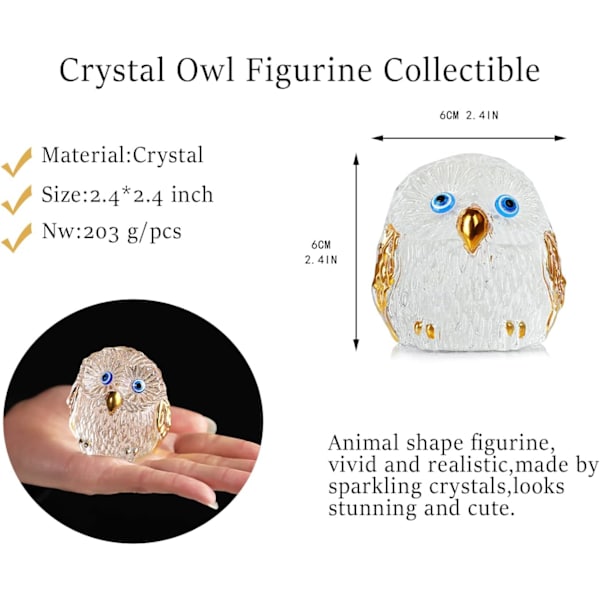 Krystalugle Figur Collectible, Guldmalet Glasdyr Ornamenter, Glasugle Papirvægt Hjemmebord Dekoration