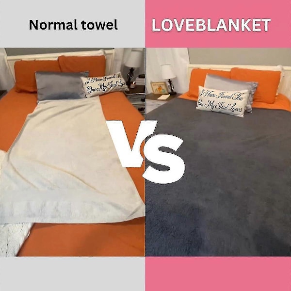 Loveblanket - Vedenpitävä peitto Rakkauspeitot pariskunnille Vedenpitävä roiskepeitto sänkyyn intiimiyteen (Musta 40 * 57 tuumaa) Gray 20*28in