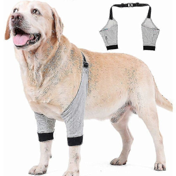 Hund Armbågsskydd Justerbart Främre Ben Ärm Husdjur Operation Skada Återhämtning Skyddande Stöd 1 Par M