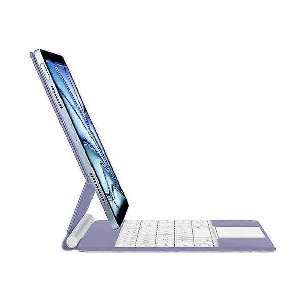 iPad Air 11 (2024) (M2) Bluetooth-näppäimistö Magneettinen Ripustus PC+PU Nahka Tablet-kotelo - Violetti Multicolor Purple