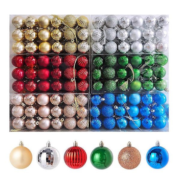 4Cm 36 st Julgranskulor Guld Röd Grön Blå Julgran Juldekorationsmaterial Julhänge Juldekoration red 36 pcs 4cm
