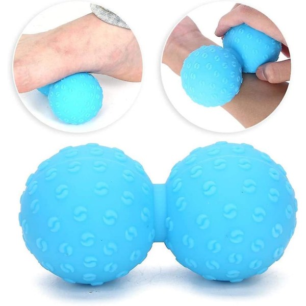 Jordnötsdubbelmassageboll, yogamassageboll i silikon Djupvävnadsmuskelmassager för myofascial frisättning, zonterapi för fysiobakben och fötter (1 st
