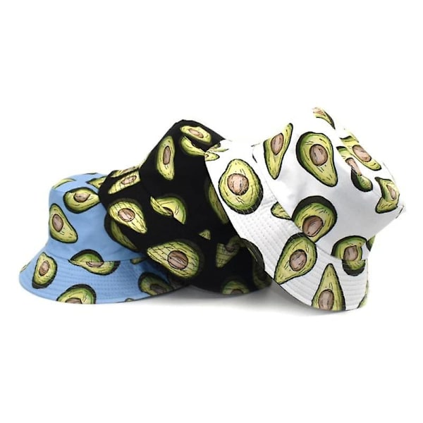 Dame Avocado Print Vendbar Spandhat Sommer Bob Foldbar Strand Panama Hat Herre Tegneserie Fiske Fiskerhat Hip Hop Kasketter blue 56-58cm