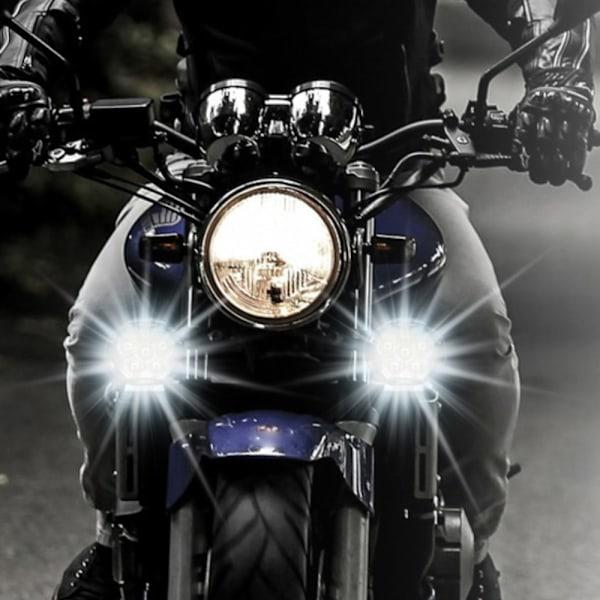 2 stk 6 LED Hovedlys Motorsykkel Kjøre Spotlight Hovedlys