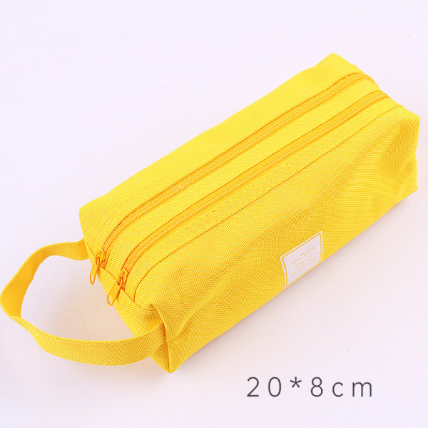 Skolcanvas box byxor stor kapacitet box gul 19,5*7,5*7,5cm yellow