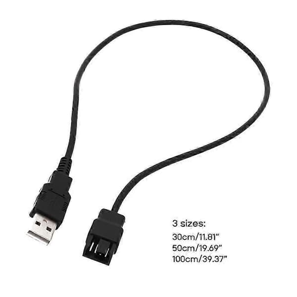 USB til 4-pin bærbar computer blæserkabel 5V computer PWM blæser strømforsyningsledning 30-100cm 50cm