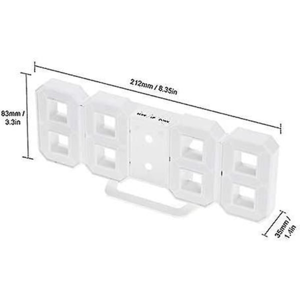 14,8'' LED Ur, Fjernbetjening med Flere Funktioner, Automatisk Lysstyrke Stort Digitalt Vægur