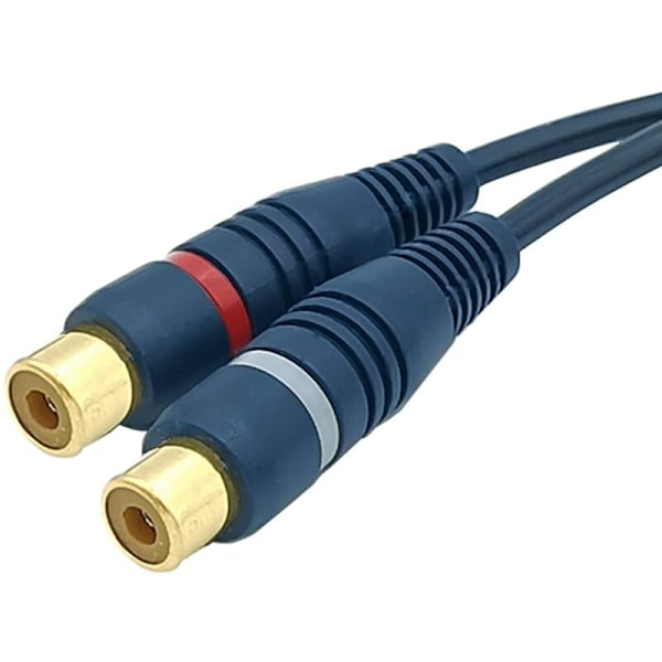 RCA-äänikaapelihajotin RCA Y-sovitinkaapeli 20 cm RCA - JACK 1 uros - 2 naaras RCA-kaapeli subwooferille Phono (RCA Y-kaapeli, 2 kpl, sininen)