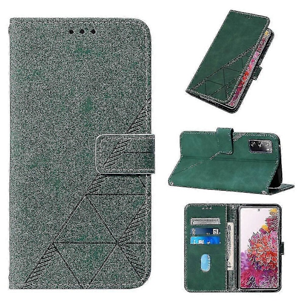 Kotelo Samsung Galaxy S20 Fe 4g/ 5g -puhelimelle, crossbody-lompakkokotelo, säädettävä irrotettava kaulanauha ja jalusta, nahkainen korttipidike, suojaava Co green A