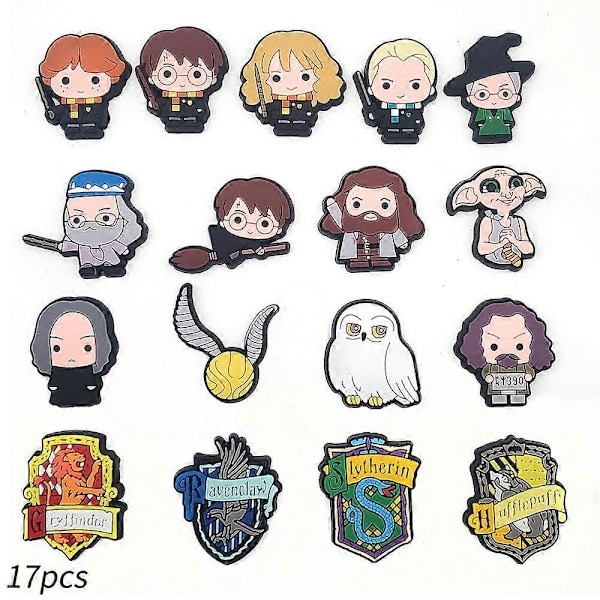 17 st Harry Potter Crocs Skodekorationer Smycken Sandaler Dekoration Berdagspresenter Skotillbehör Set