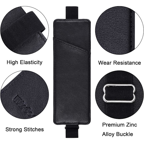 Justerbar elastisk bandpennhållare, 2-pack PU-läderpennhållare, pennfodral, passar för 8\" till 11,5\" inbundna tidskrifter, anteckningsböcker, planerare