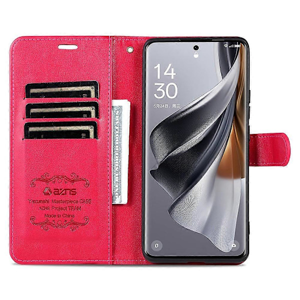 AZNS For Oppo Find X8 Pro 5G Deksel Anti-Riper PU Lær Stativ Lommebok Telefondeksel - Rød Multicolor Red