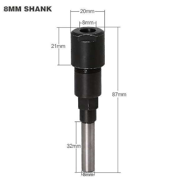 8mm Skaft Fräsbit Förlängningsstav Koppling Graveringsmaskin Förlängning Fräs för Trä