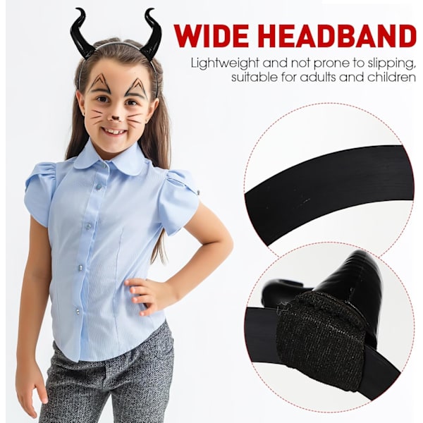Sort Pandebånd Sort Pandebånd Sort Pandebånd Horn Pandebånd Halloween Ondt Hårbånd Halloween Fest Cosplay