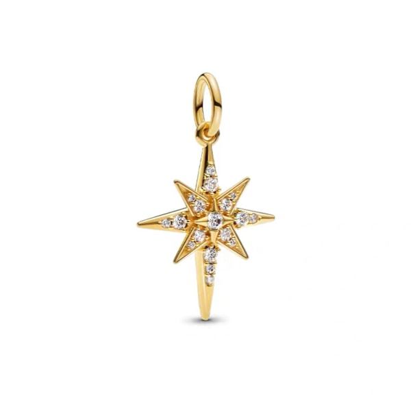 Pandora Sparkling Wishing Star Charm, Gullfarget Trippel Lag Design