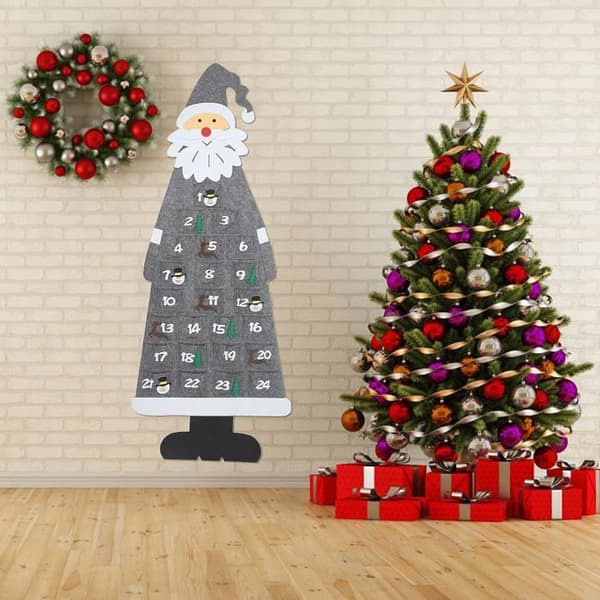 Julekalender, stofjulekalender, 24 filttasker til at fylde, julekalender, julekalender