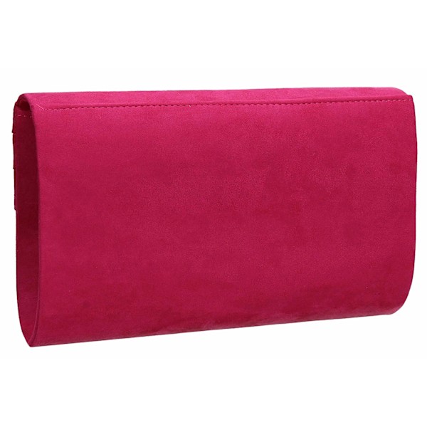 Stilful Clutch Taske i Kunstlæder i Konvolut-Stil til Brude, Aften, Fest og Håndtaske Fuschia Pink