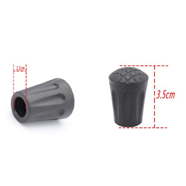 6 stk. Vandrestav Gummi Dutter Reservedele Gummi Dutter til Vandrestav Vandring Trekking Grid