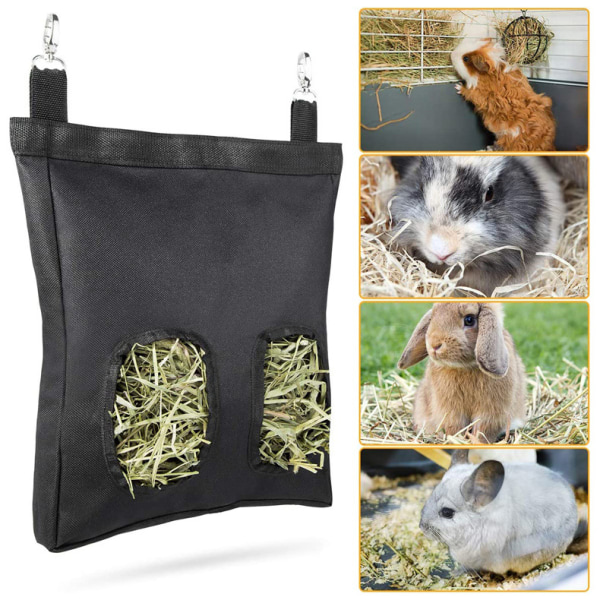 Rabbit feeder (black), guinea pig, hay, rabbit feeder, chinchill