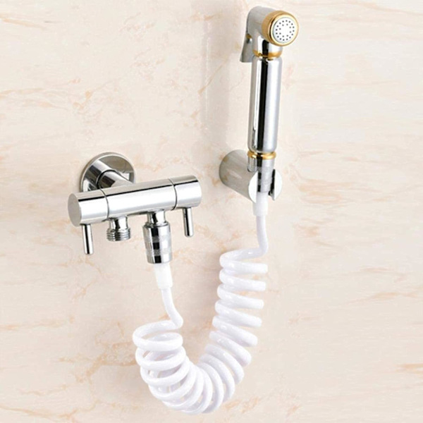 Forår Fleksibel Bruseslange, ABS Fleksibel Teleskopisk Bruseslange, Badeværelse Spiral Fleksibel Bruseslange til Toilet Hane, Bidet Sprøjte, Håndbruser - 3M White