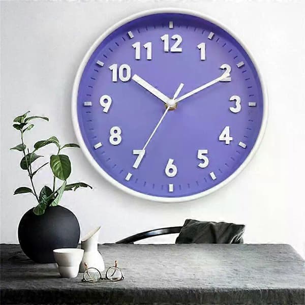 20 cm Tyst Väggklocka Enkel Digital Väggklocka Heminredning Kubisk Digital Klocka Kvarts Väggklocka för Sovrum Sovsal Ch Periwinkle Blue