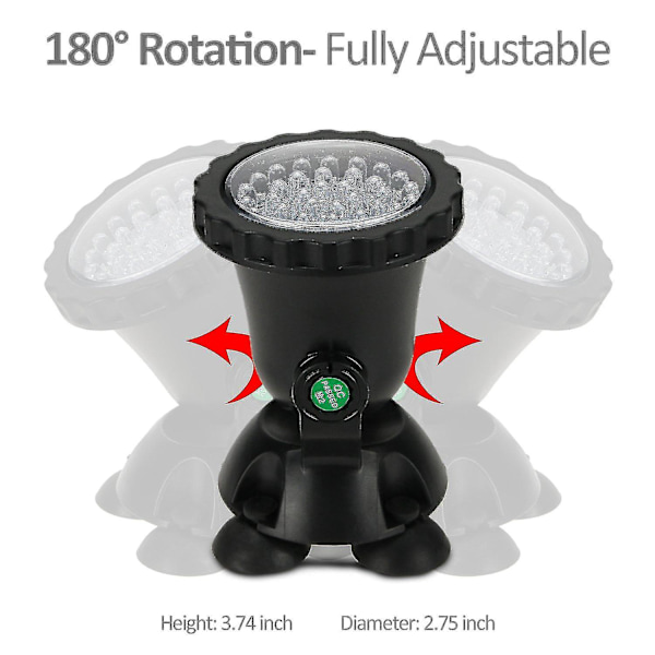 IP68 Vandtæt Under Vand Lys Spotlight Med 36 LED