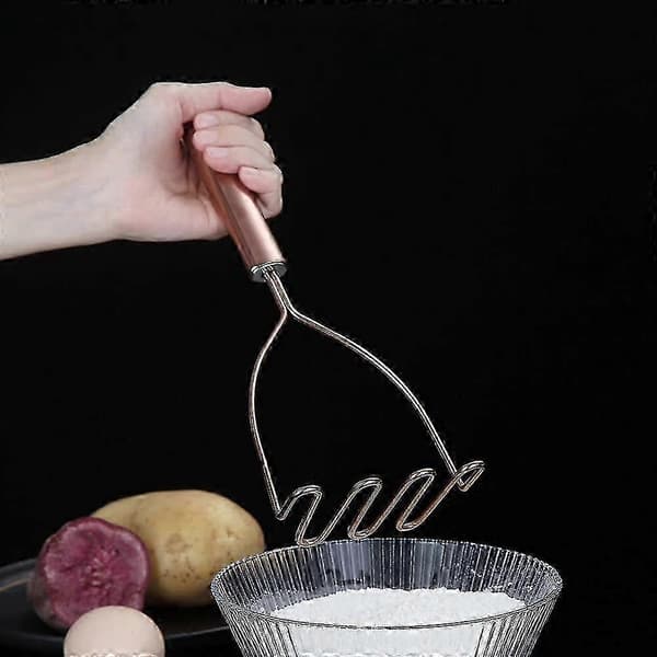 Potatisstöt i koppar, kraftig potatis- och risstöt i rostfritt stål, present