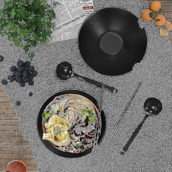6-delt Ramen Skålsæt Med 1000 Ml Fyldningsmængde - Traditionelt Japansk Stentøjssæt Med Spisepinde
