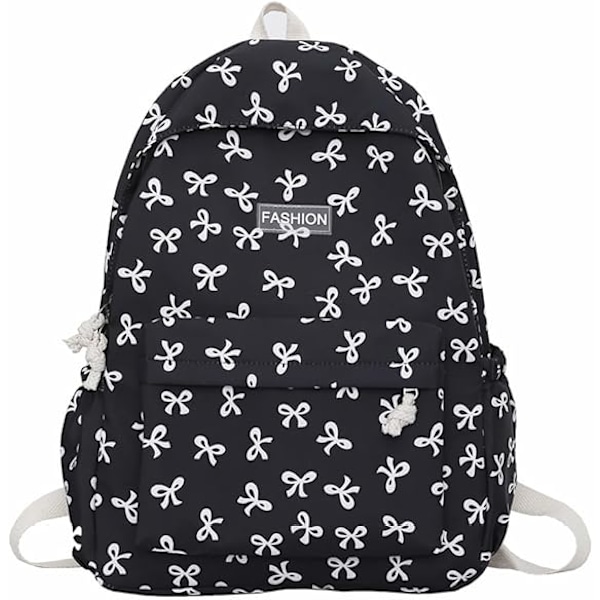 Söt Ryggsäck Estetisk Skolryggsäck - Kawaii Skolväska Blommig Preppy Ryggsäck för Skolflickor Skolväska