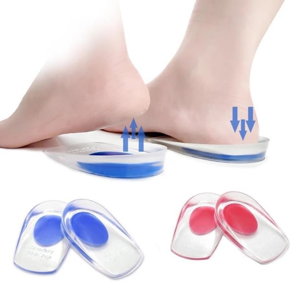 2-pack hälinsatser - Silikon skoinlägg - Transparent Röd