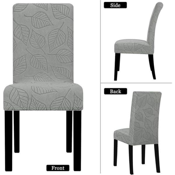 Set med 6 stolsöverdrag för matsal - Överdrag för köksstolar och Parsons-stolar (Mörkgrå)
