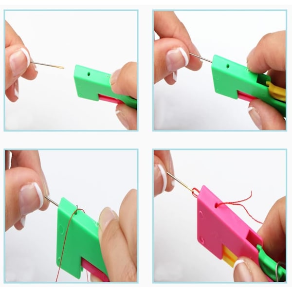 2 st nålträdare, plast handsy nålar, DIY trådningsverktyg, nålträdare för handsyning (färg slumpmässig)