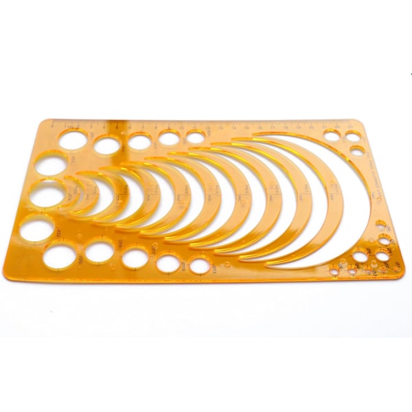 Sett med 2 Plastsirkel Radiusbue Master Stencil Sirkel Geometrisk Tegning Målemal Stencil Linjal