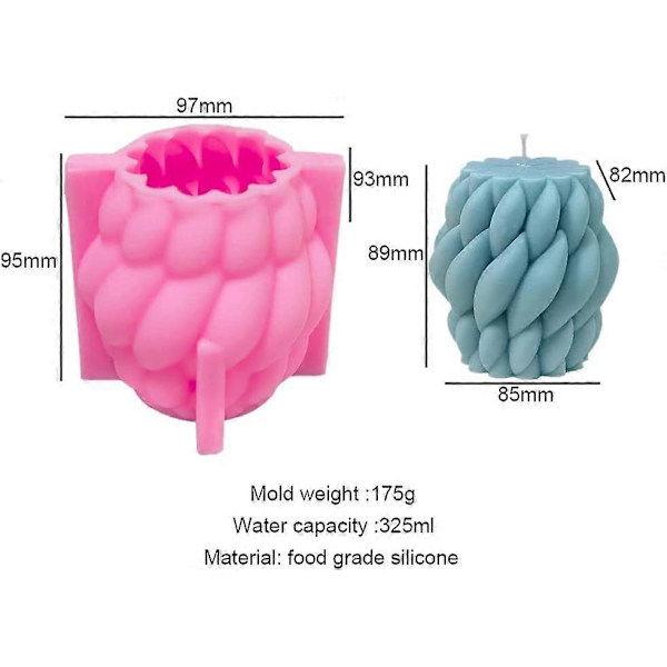 Lysforme, silikone lysforme, 3D-lysformningsforme, lysforme til fremstilling af lys, til bivokslys M