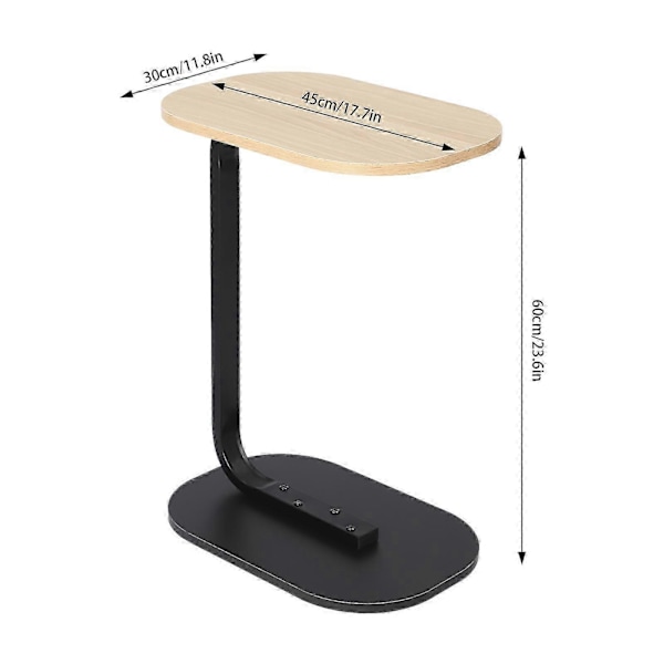 C-formet Sidebord Fritstående Sofabord Log Black
