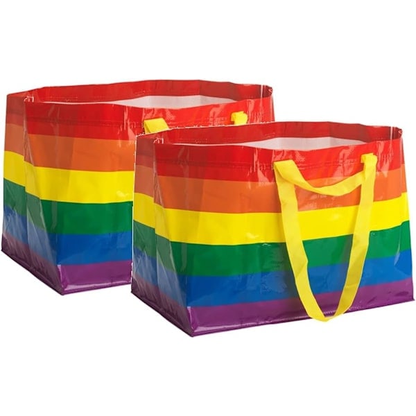Store 71L genanvendelige regnbuebæreposer - 2-pak