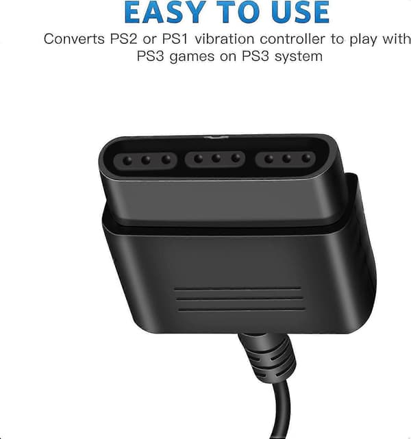 PS2-kontroller til USB-adapterkonverteringskabel, kompatibel med Sony PS1/PS2-kontroller Gamepad til PS3/PC-kontroller