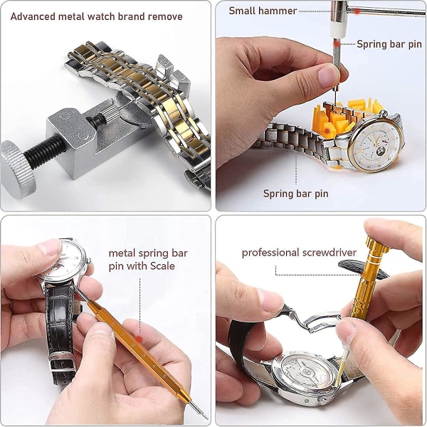 149 osan ammattimainen kellojen korjaussetti, ammattimainen jousivarren työkalusarja, kellon rannekkeen linkkipiikki työkalusarja kantolaukulla