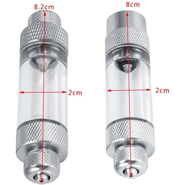 Kuplamittari, CO2-alumiiniseos akvaariodiffuusori säätö säiliön huoltotyökalu hiilidioksidin mittaukseen (yksi pää)