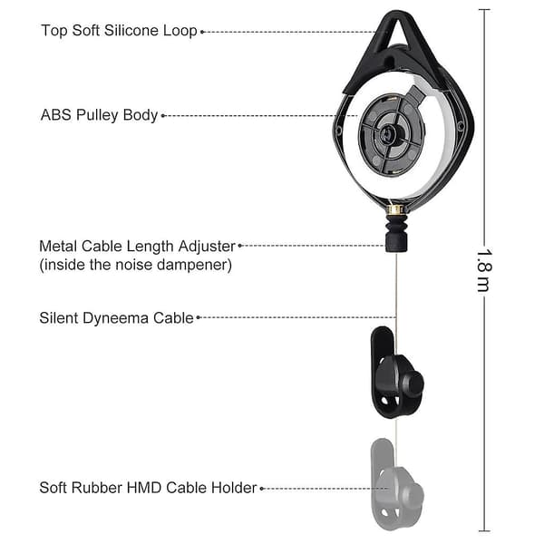 3/6-pack Tyst VR-kabelhanteringssystem med rullar för HTC Vive Rift S PS för Windows VR-tillbehör