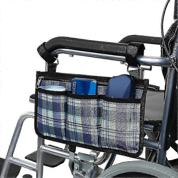 Rullestolveske med lommer, Universal Vanntett Armlene Sideveske Rullestol Sideorganisator Oppbevaringsveske Armlenepose, 1 stk GuanGuan blue