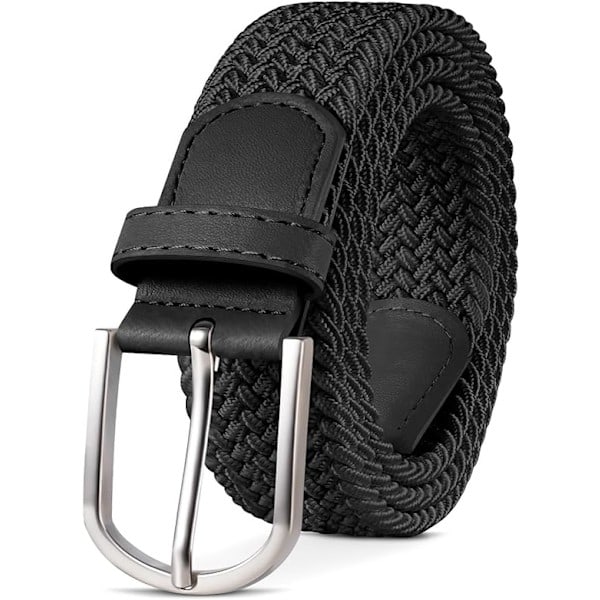 Herrebælte, Elastisk Flettet Bælte Unisex Mænd Kvinder Flettet Elastisk Strækvævet Bælte 33mm (1,25\"), Længde 42\" (107cm) Passer Talje 33\"-36\"