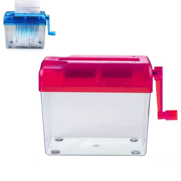 Mini Manuel Papir Makulator, Bærbar Kontor Hånd Papir Makulator til Papir rose red