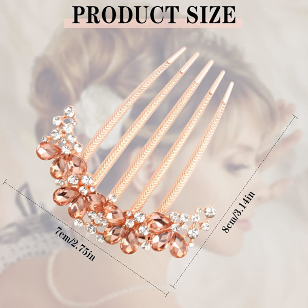 4 st Rhinestone hårkam Metall hårkam Slides halkfri bekväm fjäril glittrande hårklämmor stift klo Rhinestone hårtillbehör för kvinnor
