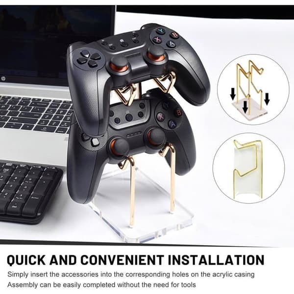 Universal 2-lags metal controller-stander til Switch PS5 PS4 gaming controller, desktop opbevaring, 1 stk.