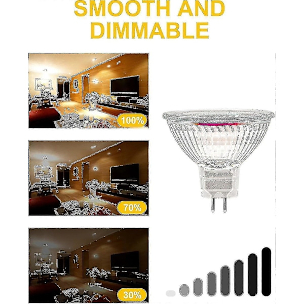 Mr16 Spot Light Bulb, 12v 35w Glödlampa, Gu5.3 Glödlampa Dimbar, 2-Pin Halogenlampor Varmvit 2700k, 12-pack (mr16-35w-12p) Boris