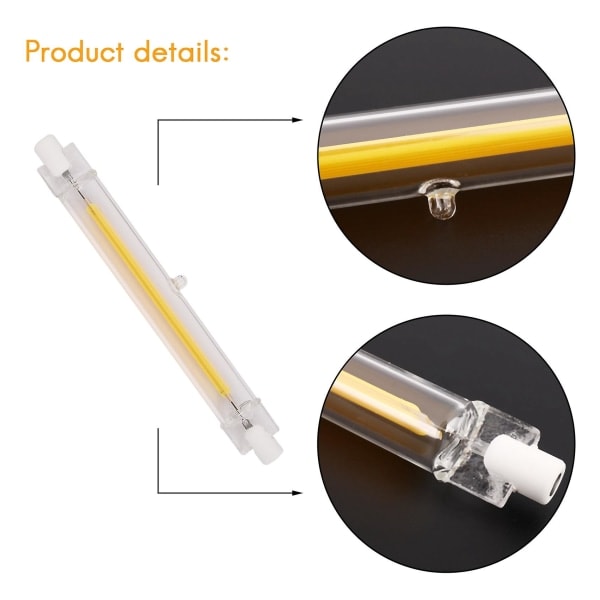 Dimbar R7s LED COB 10W 118mm LED-lampor Ersätter Halogenlampa - Varmvitt Ljus 220V