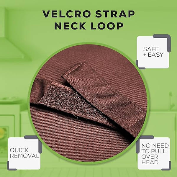 Enkel unisex kockförkläde med två fickor Brown